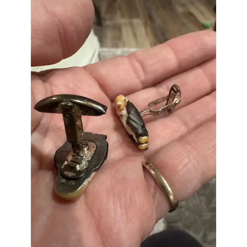 Rare vintage Toshikane porcelain cufflinks